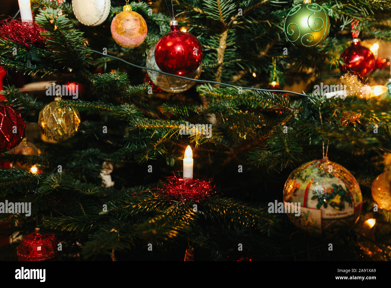 Christmas decoration on tree Stock Photo
