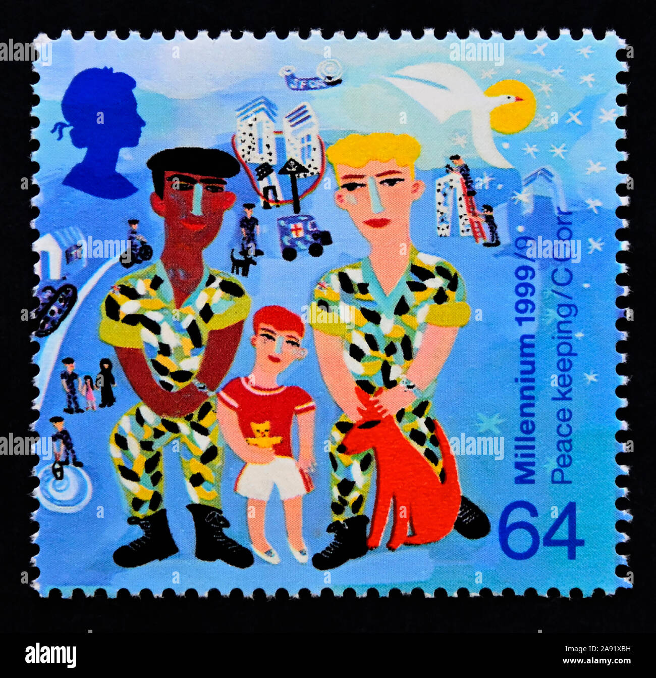 Postage stamp. Great Britain. Queen Elizabeth II. Millennium Series