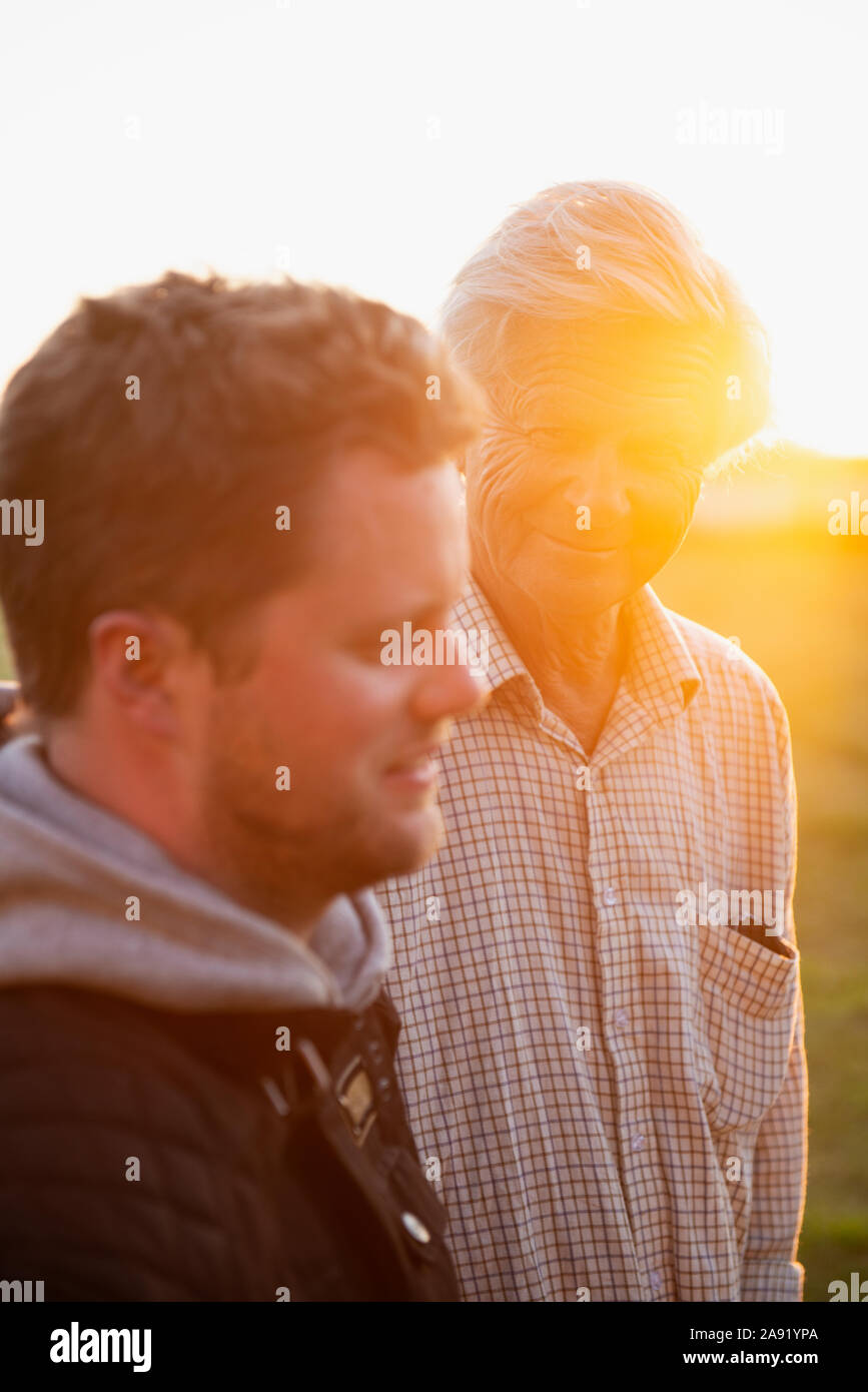 Father with adult son Stock Photo