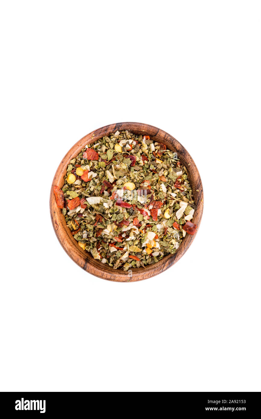 Pile of multicolored menudo seasoning for hispanic cooking Stock Photo
