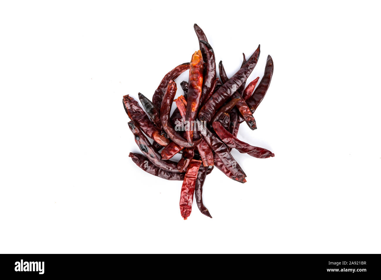 Handul of spicy dried red chili peppers chile de arbol Stock Photo Alamy