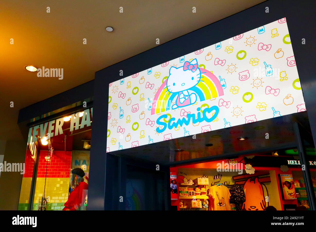 Hollywood, California - HELLO KITTY Sanrio Store at Hollywood & Highland  entertainment center on Hollywood Boulevard, Walk of Fame Stock Photo