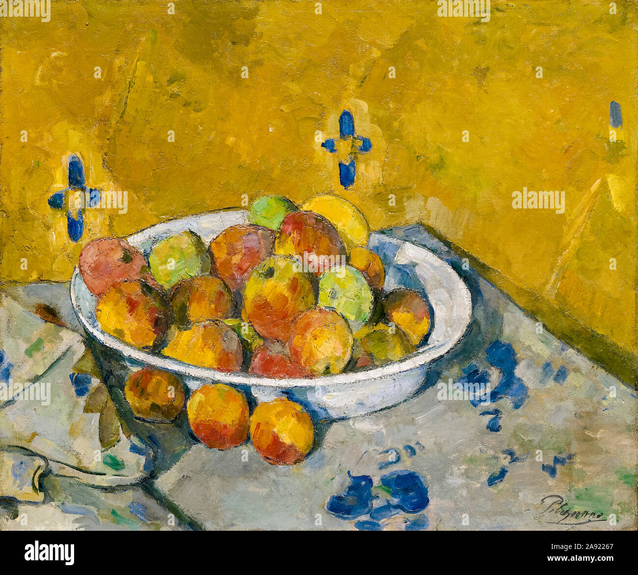 Paul Cezanne, still life painting, The Plate of Apples, circa 1877 Stock Photo