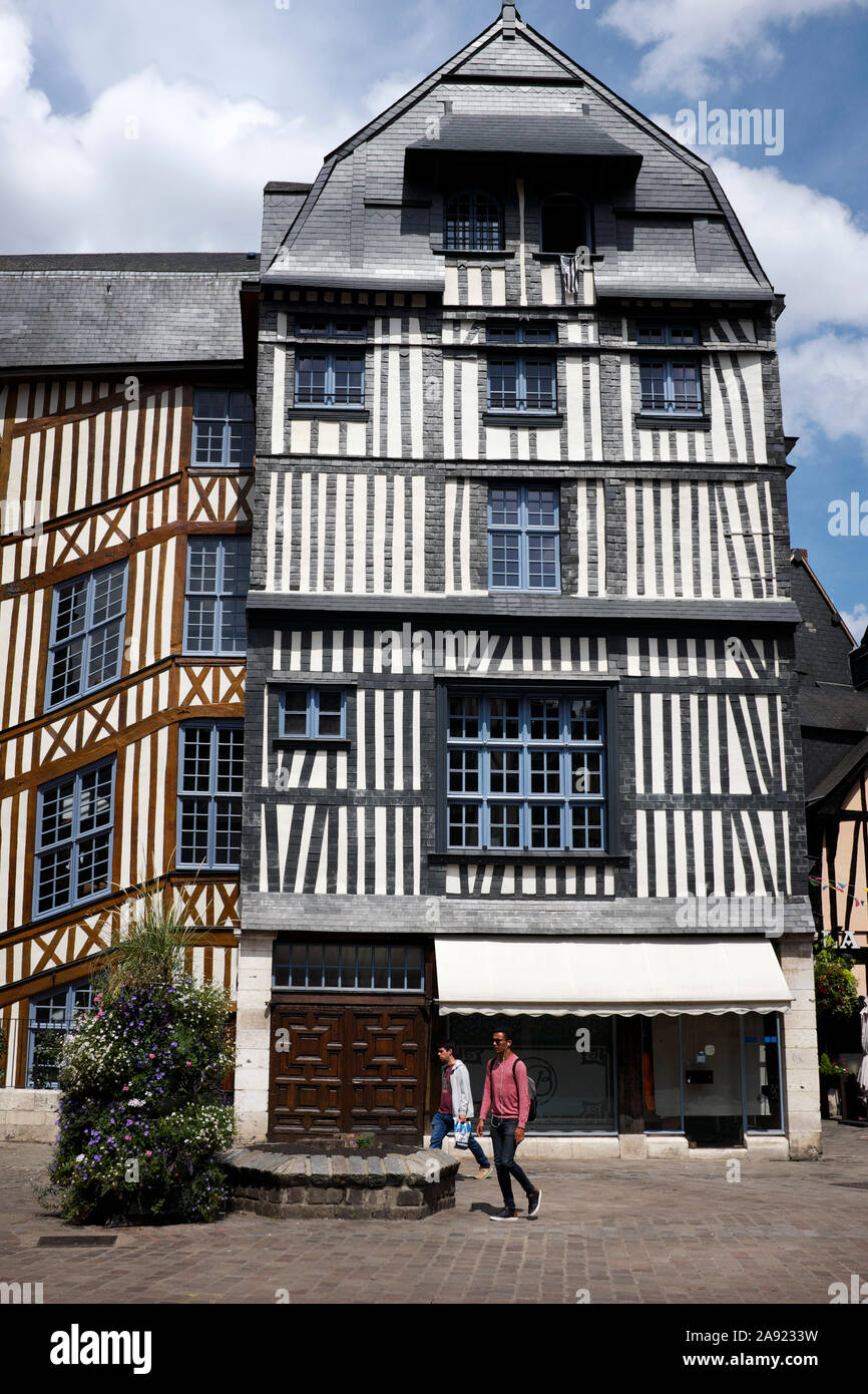 Timber framed buildings in Rouen, Normandy, France Stock Photo