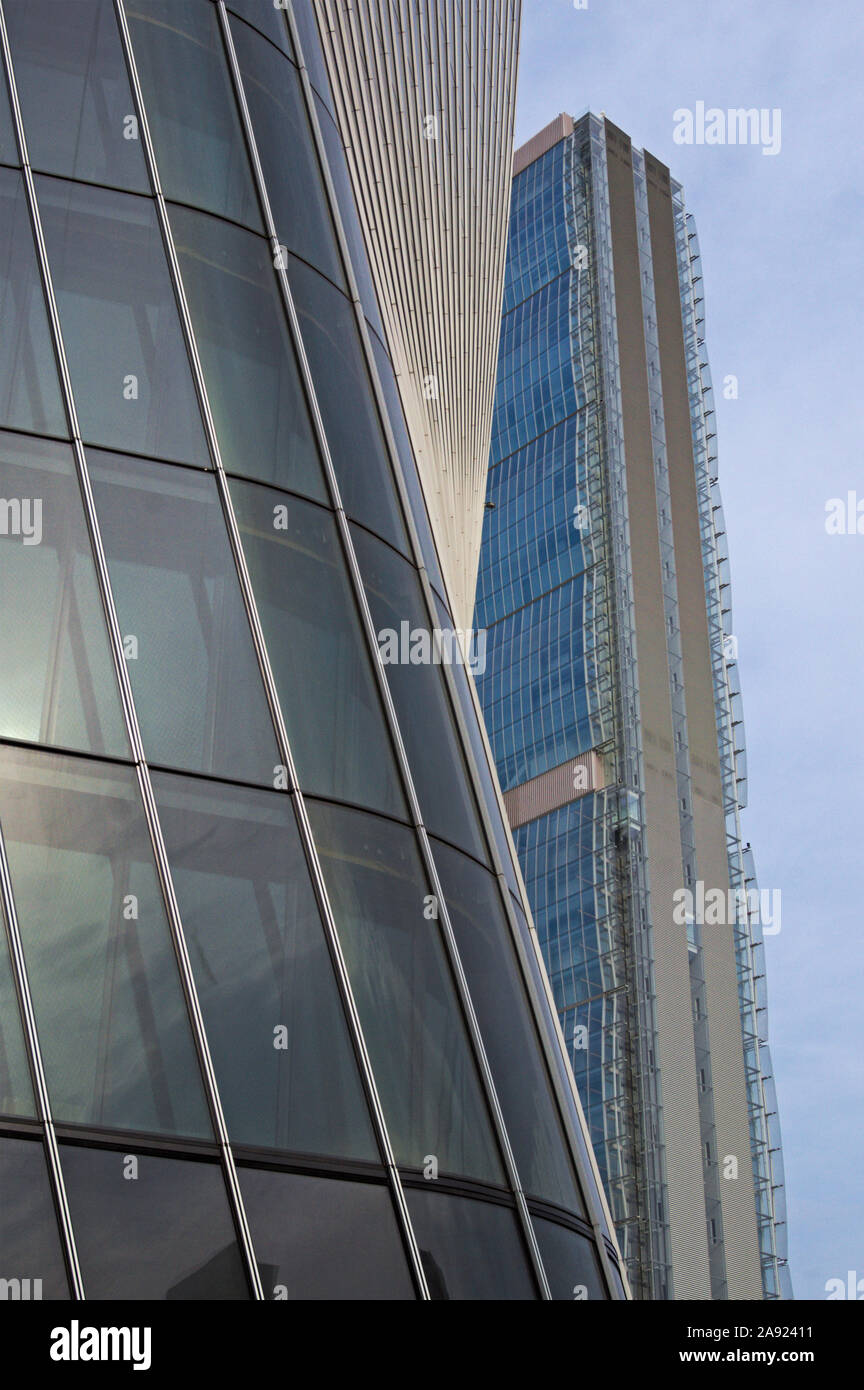 Allianz Tower and Generali Tower, high rise buildings, Citylife district, Milan, Italy Stock Photo