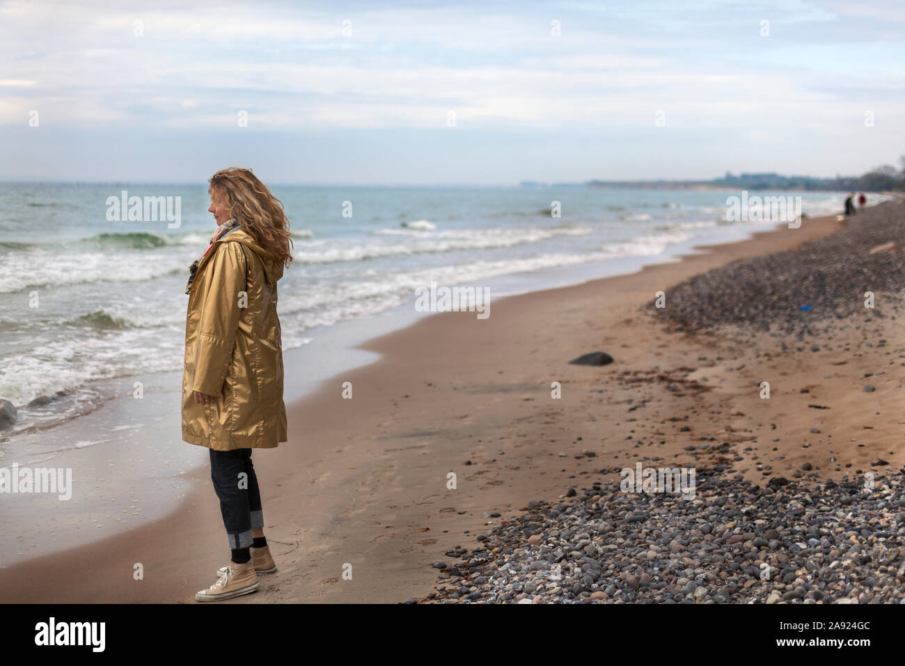 Woman looking at sea Stock Photo