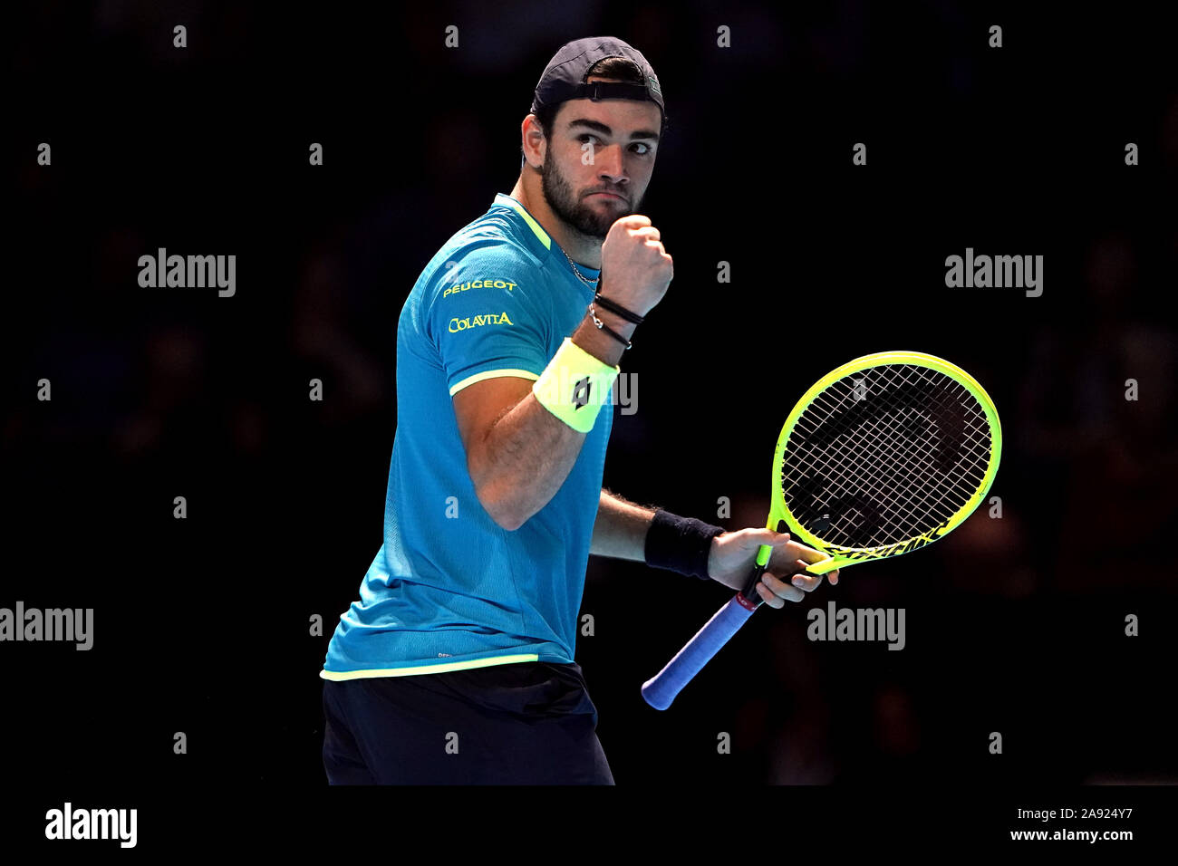 Matteo Berrettini during the Men's Single group match on day three of the  Nitto ATP Finals at The O2 Arena, London Stock Photo - Alamy