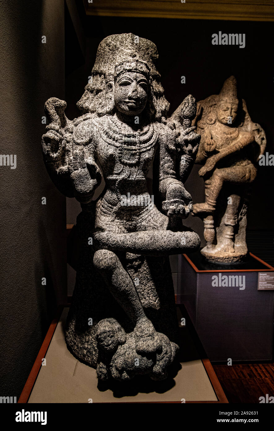 Italy Piedmont Turin - Mazzonis Palace - Mao Museum ( Museo d'Arte Orientale ) - Museum of Oriental art - Dakshinamurti - The God Shiva  as supreme teacher of Knowledge, arts and yoga. His Image faces South - Tamil Nadu 12th century A.D. Stock Photo