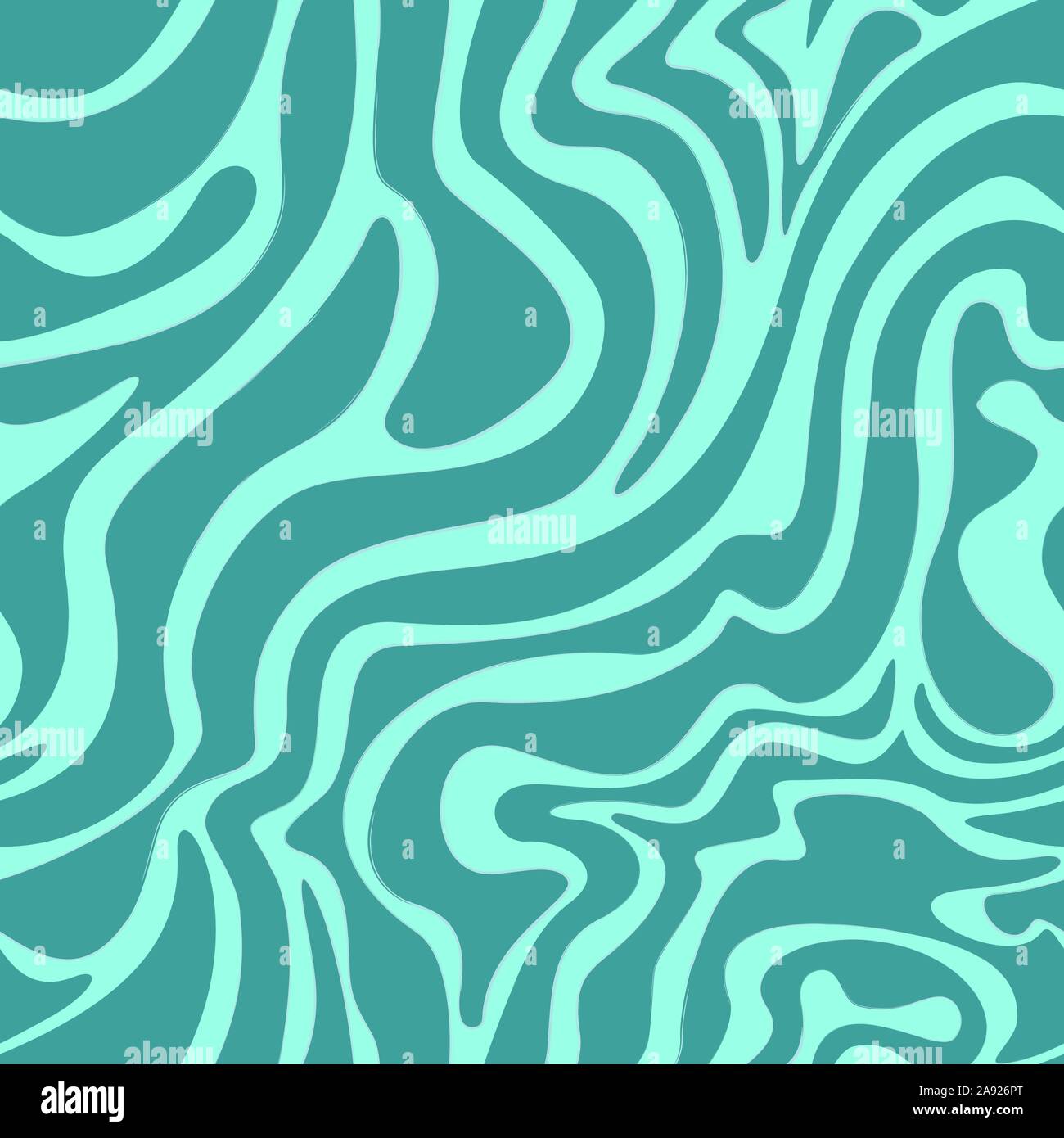 Vector pattern of turquoise smooth lines on a blue background. Print ...