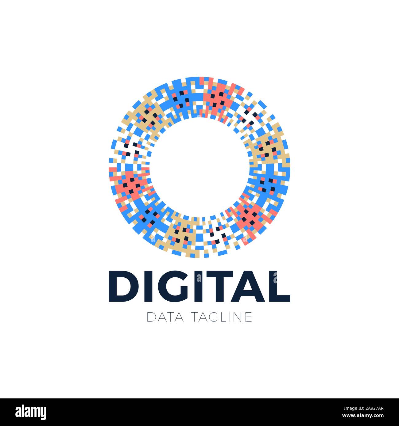 Business corporate letter O logo design vector. Colorful digital data ...