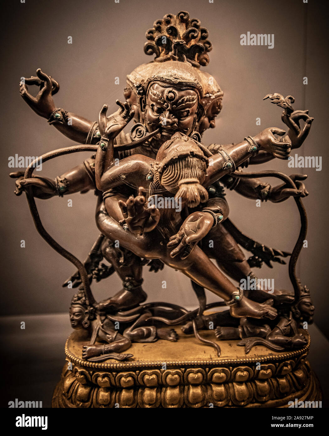 Italy Piedmont Turin - Mazzonis Palace - Mao Museum ( Museo d'Arte Orientale ) - Museum of Oriental art -  Mahacakra Vajrapani -Neijing imperial workshops Qianlong period - 18th century Stock Photo