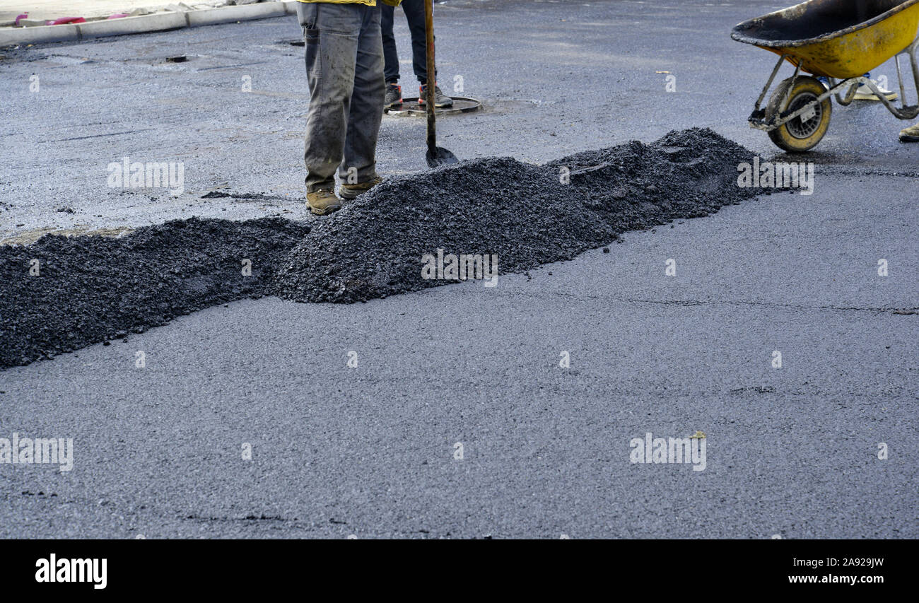 recontruction of a street road, municipal work concept Stock Photo - Alamy