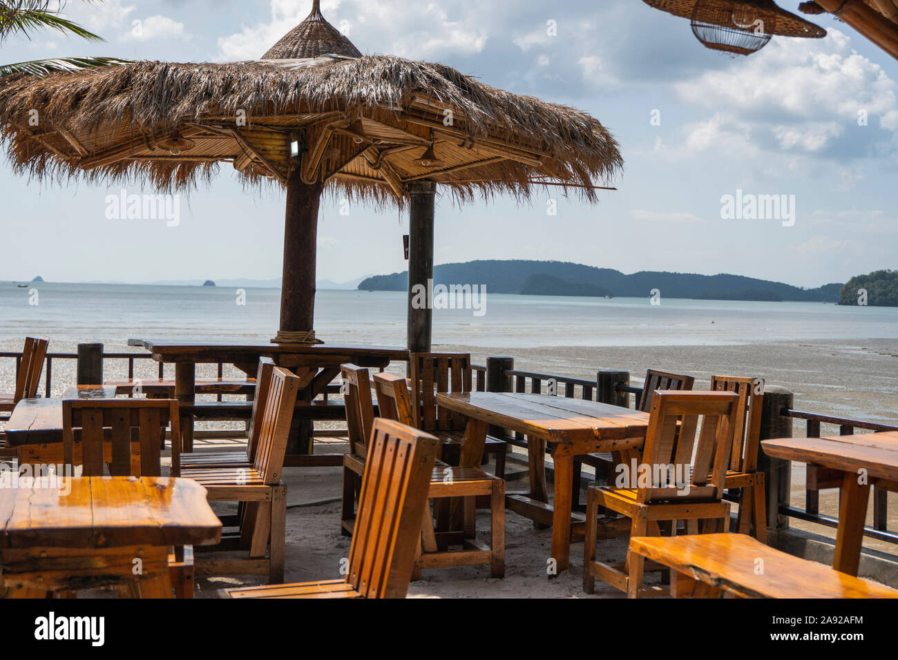 Beautiful cafeteria at the beach in tropical country Stock Photo - Alamy