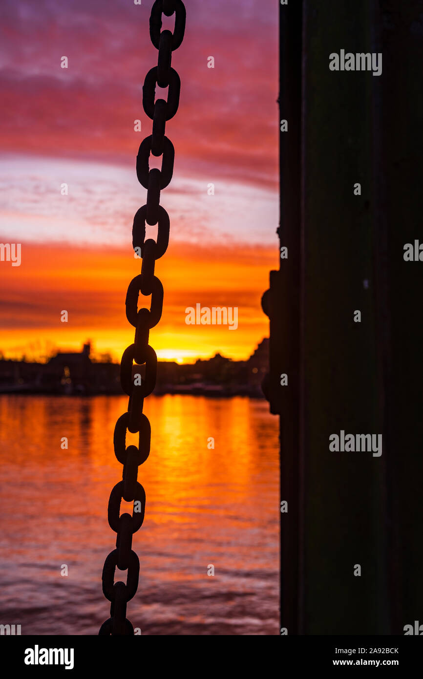 Silhouette of chain Stock Photo