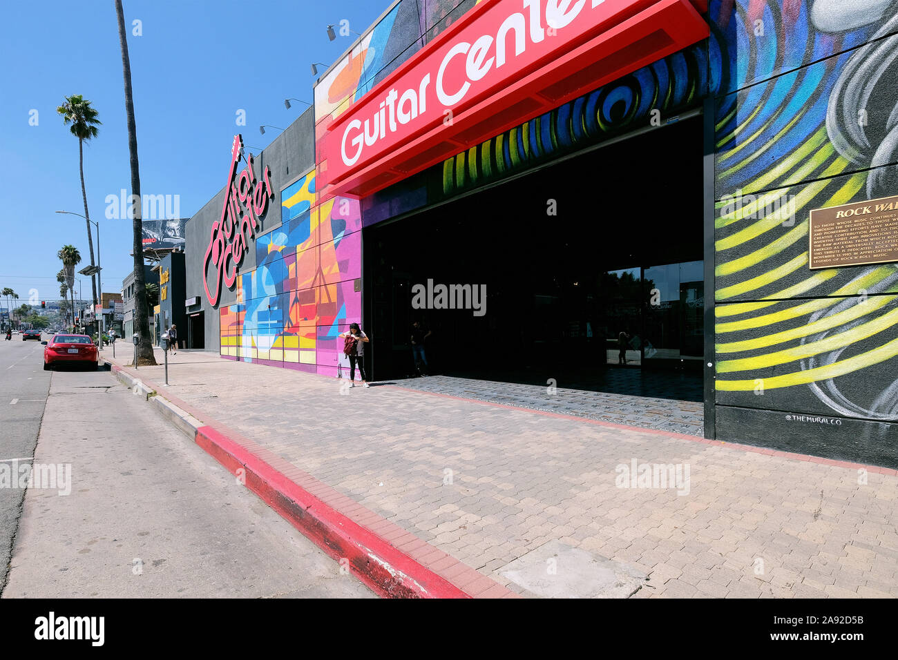 Guitar Center Music Store on Sunset Boulevard with Rock Walk