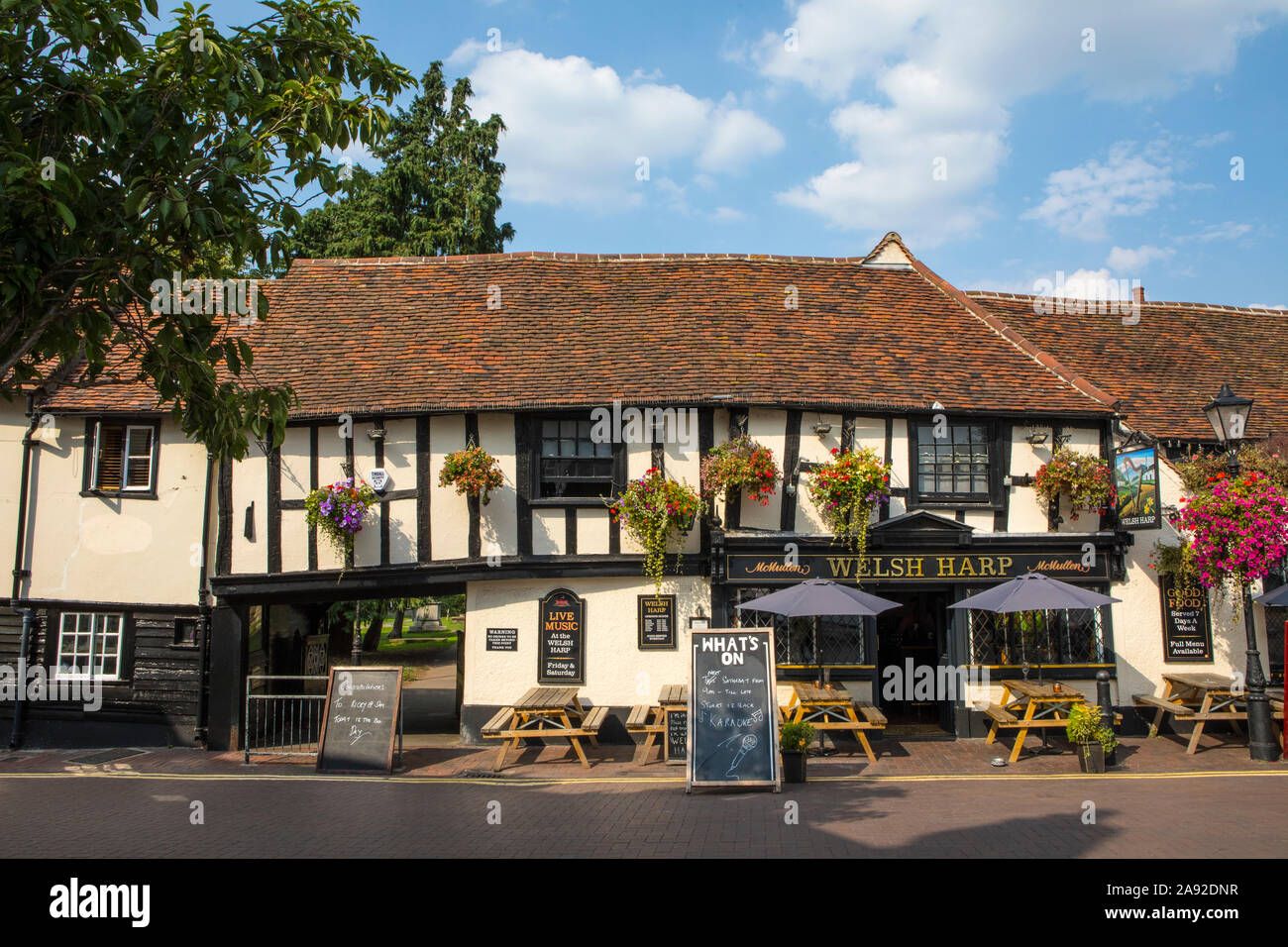 Essex, UK August 27th 2019 The exterior of historic timberframed
