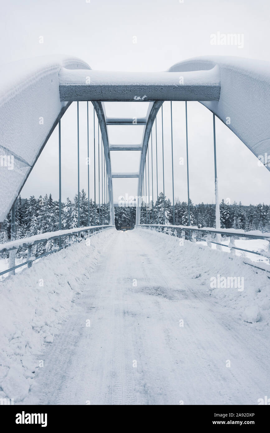 Bridge at winter Stock Photo