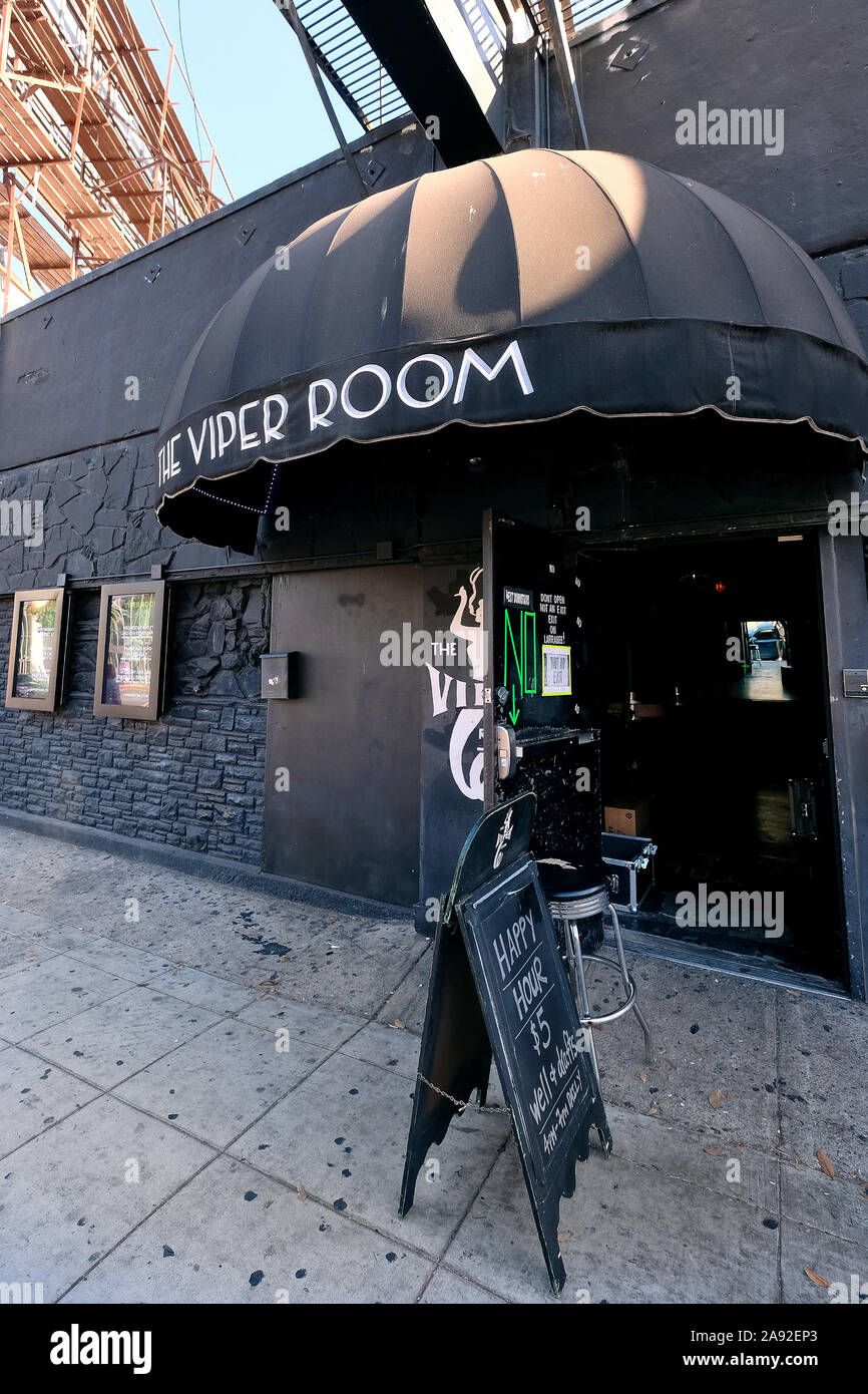 Legendary night club The Viper Room on the Sunset Strip in West