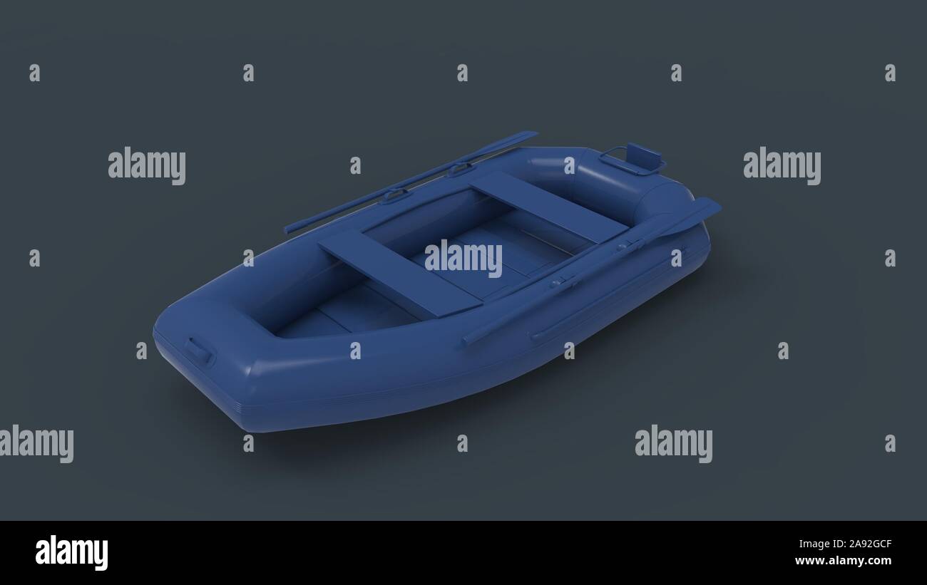 3d rendering of an inflatable boat isolated in studio background Stock ...