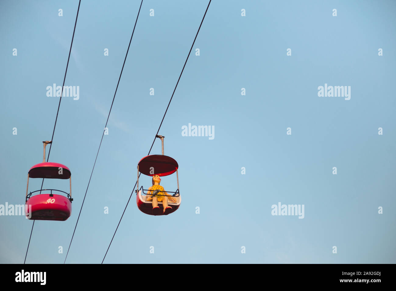 Ski lift against sky Stock Photo