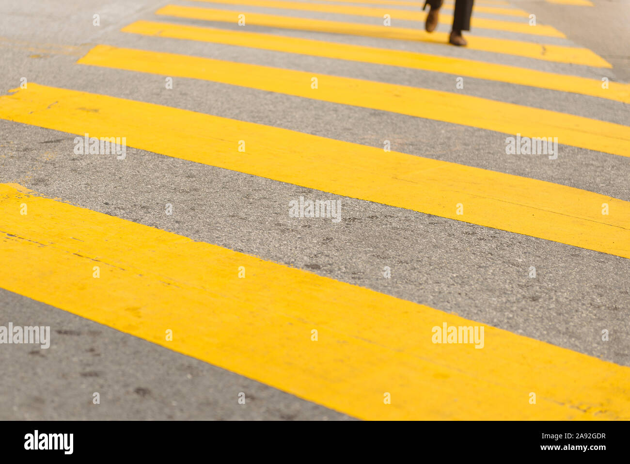 Yellow pedestrian crossing Stock Photo