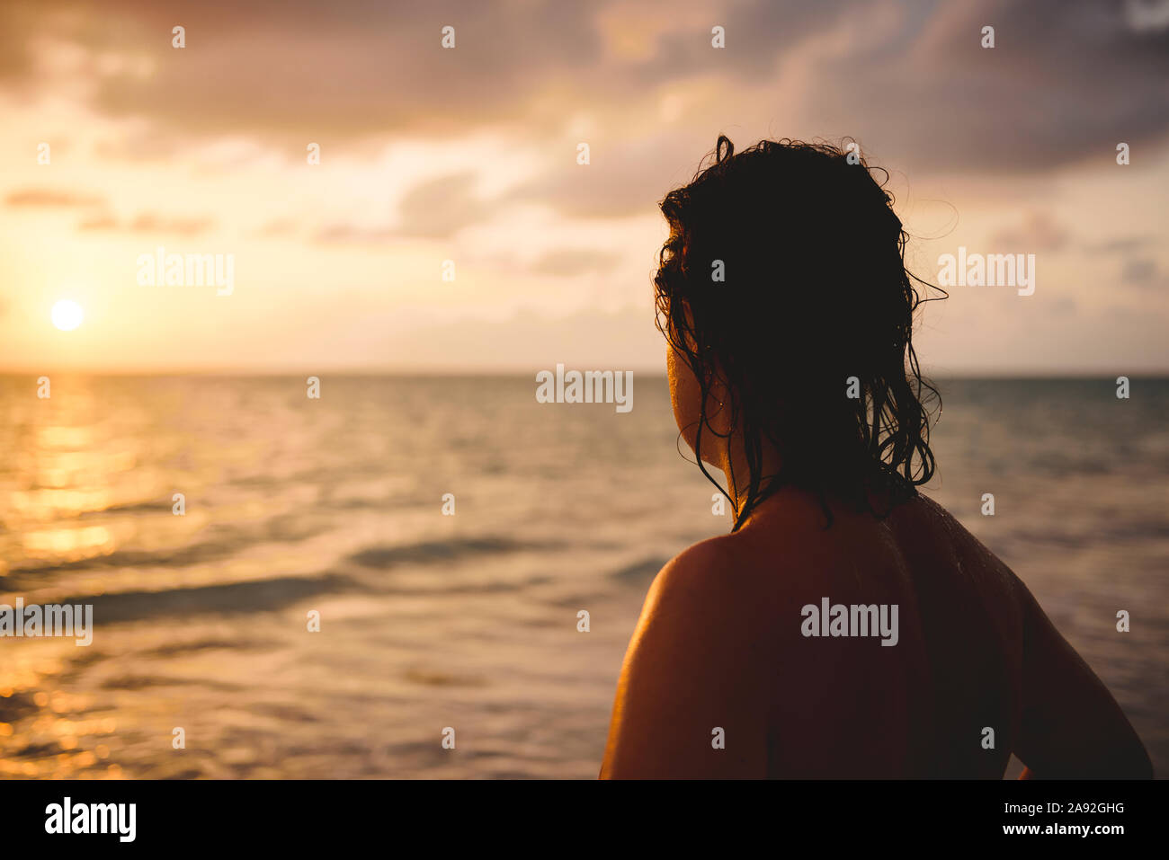 Woman at sea Stock Photo - Alamy