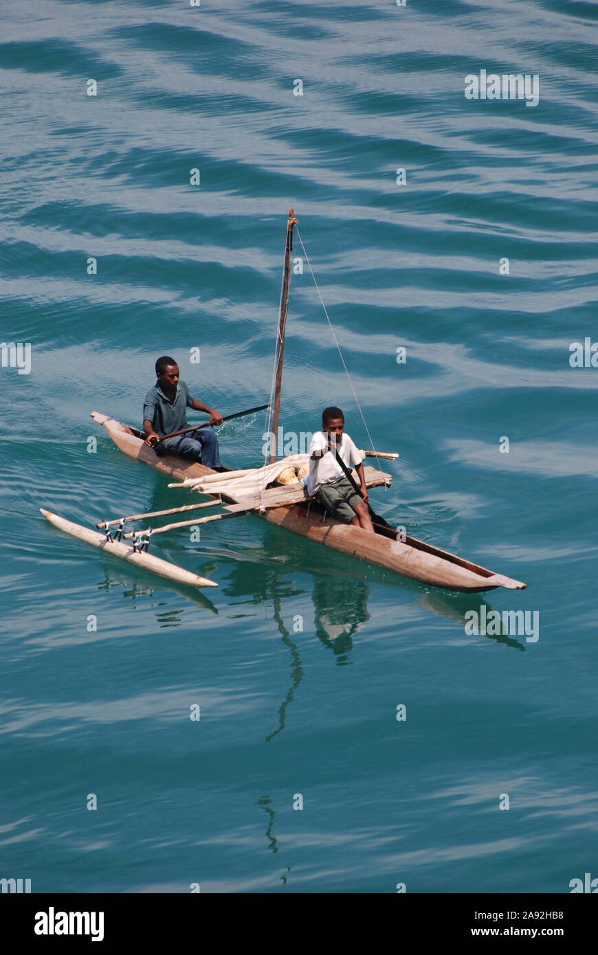 Outrigger Canoes in Papua New Guinea PNG Stock Photo