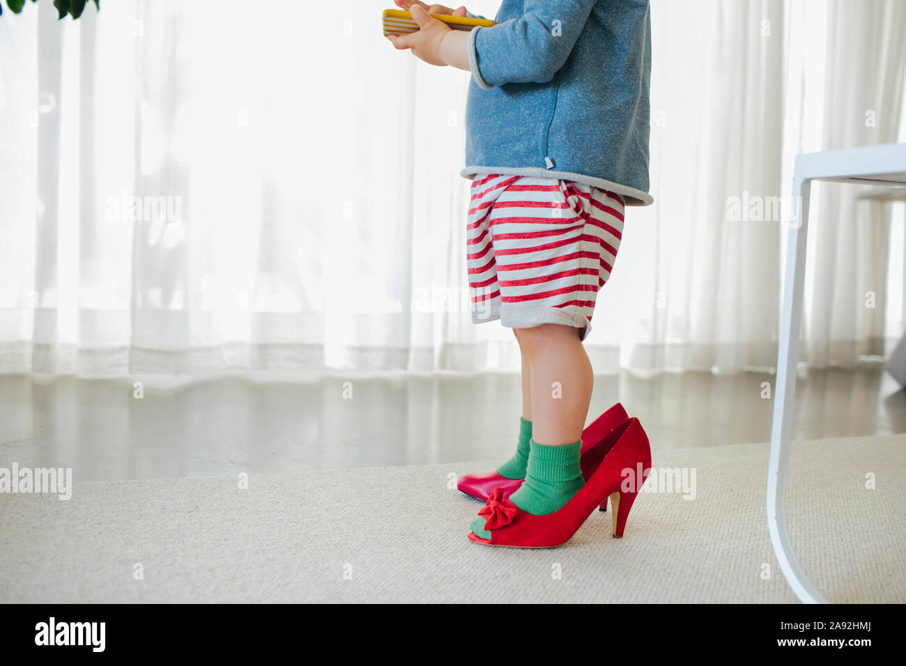 Girl wearing high heels Stock Photo