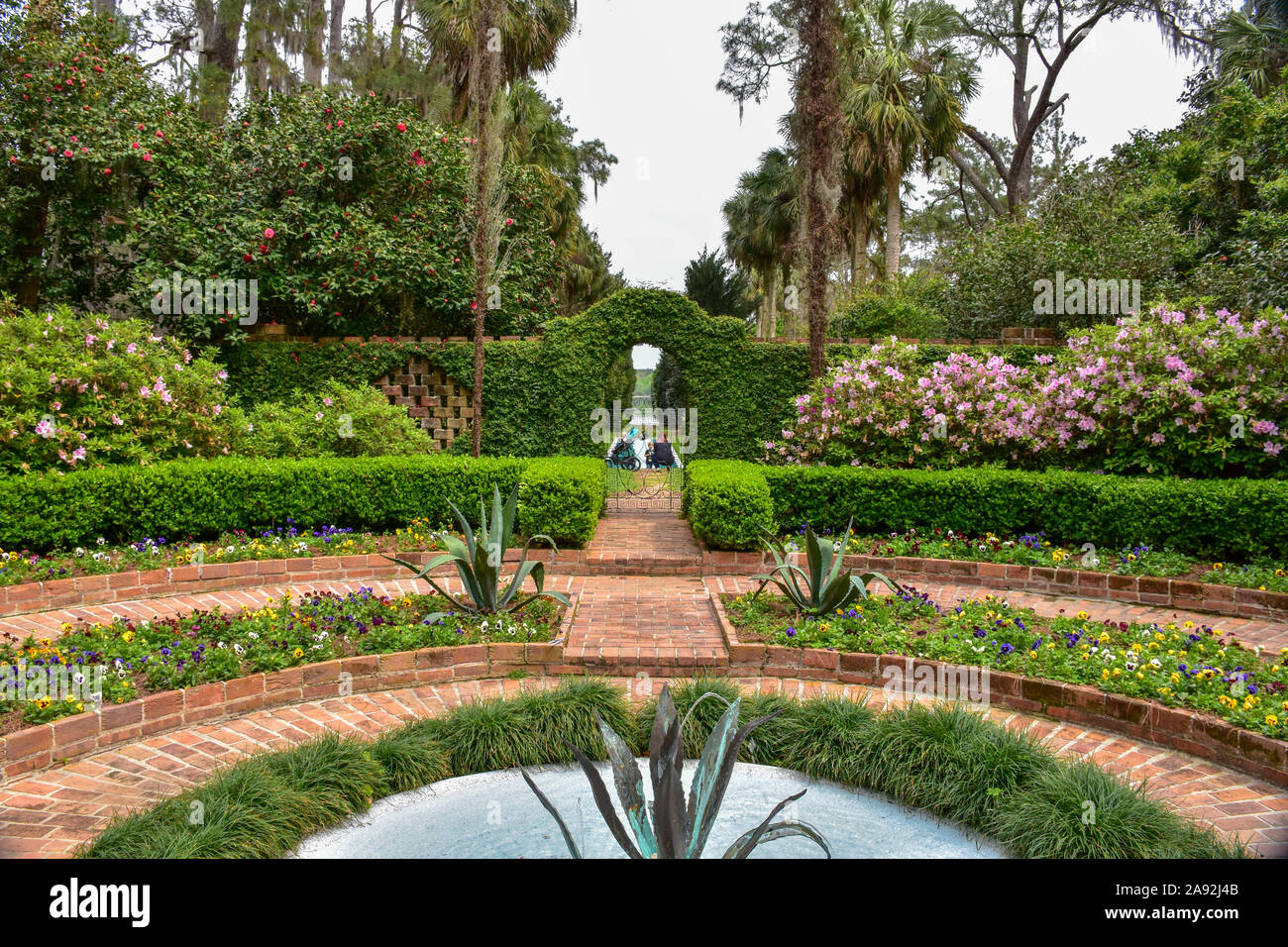 TALLAHASSEE, FLORIDA, USA - MARCH 29, 2016  The secret garden at Killearn Plantation, in the Alfred B. Maclay State Park is beautiful designed. Stock Photo