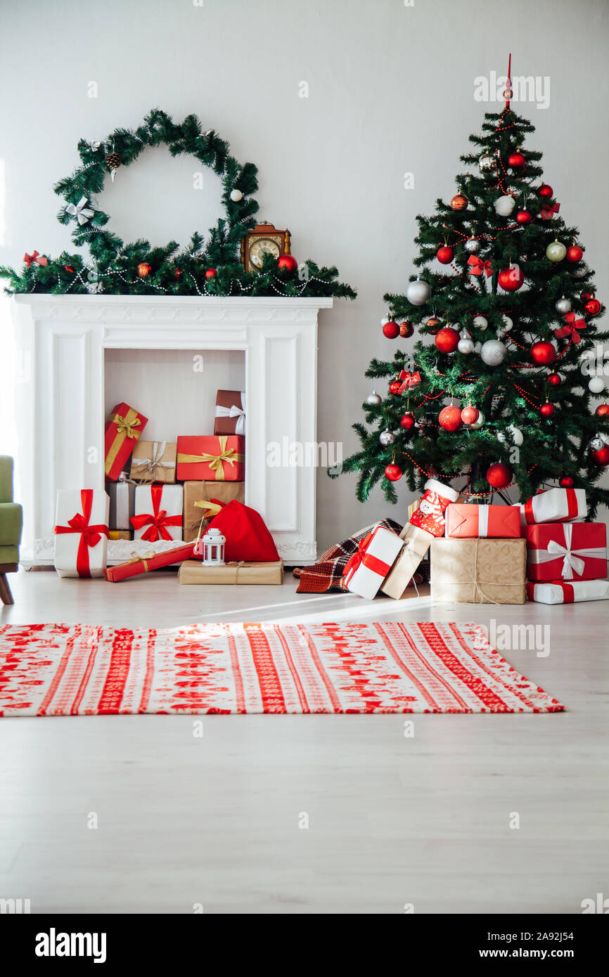 Christmas Home Interior Christmas Tree Red Gifts New Year