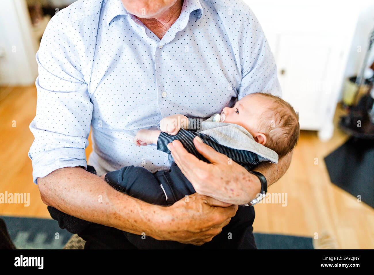 Grandfather with baby Stock Photo