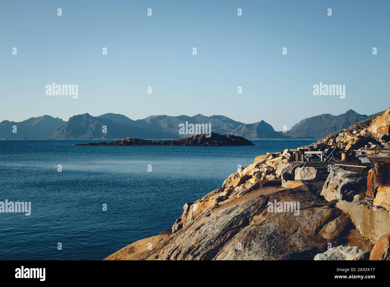 View of rocky coast Stock Photo