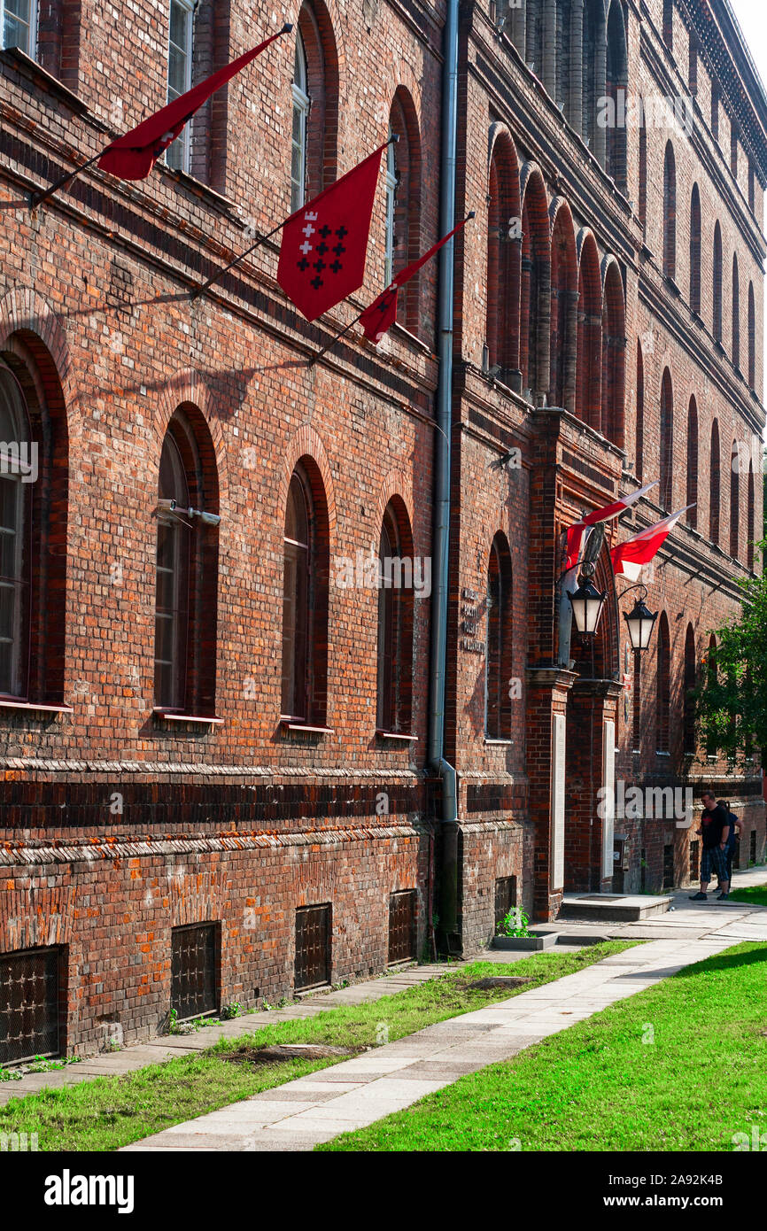 Brick building of Polish Post Office in Gdansk where post personnel defended the building for some 15 hours against germans on 1st september 1939. It Stock Photo