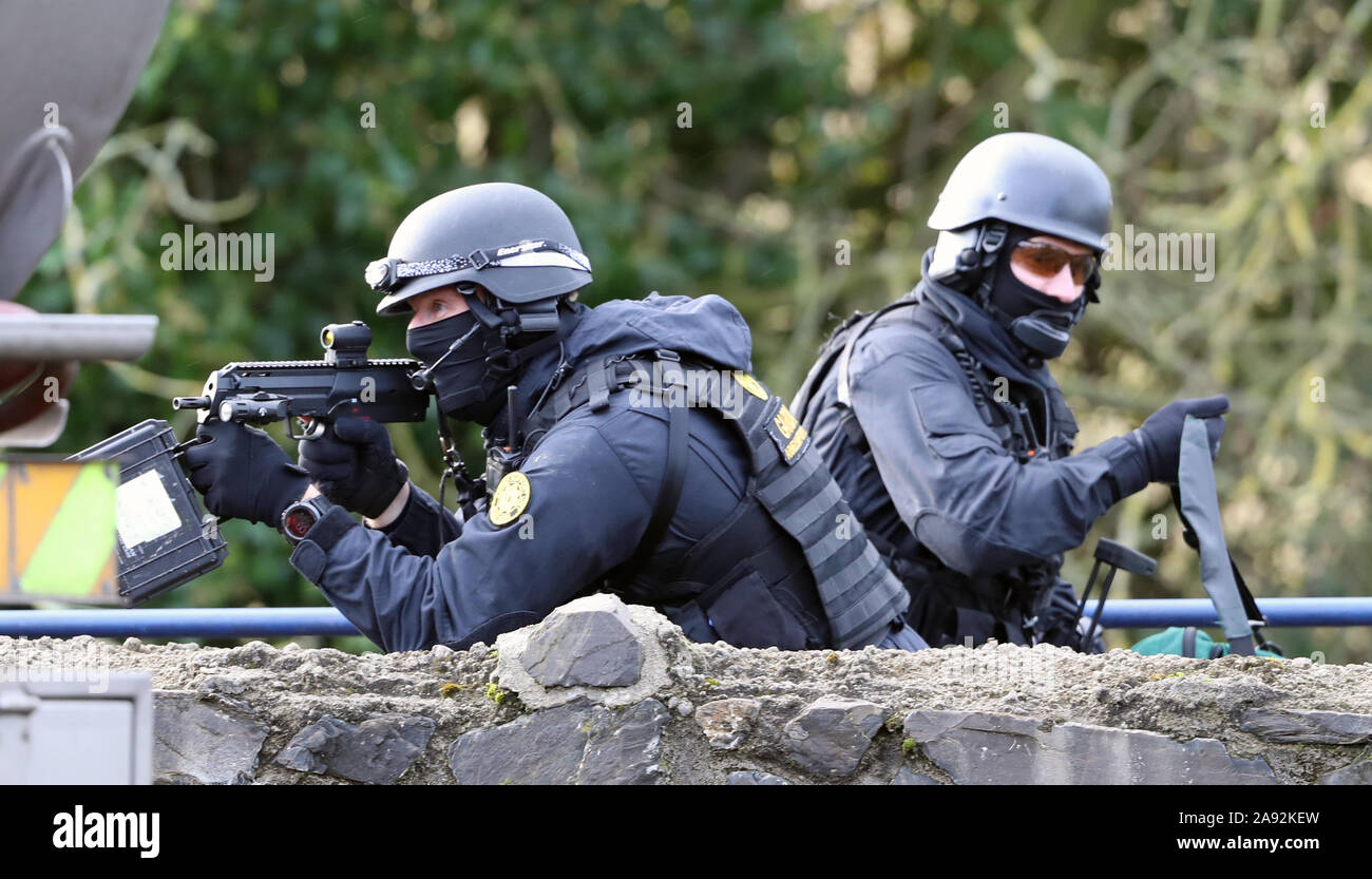 Members of the Garda Emergency Response unit during a multi agency