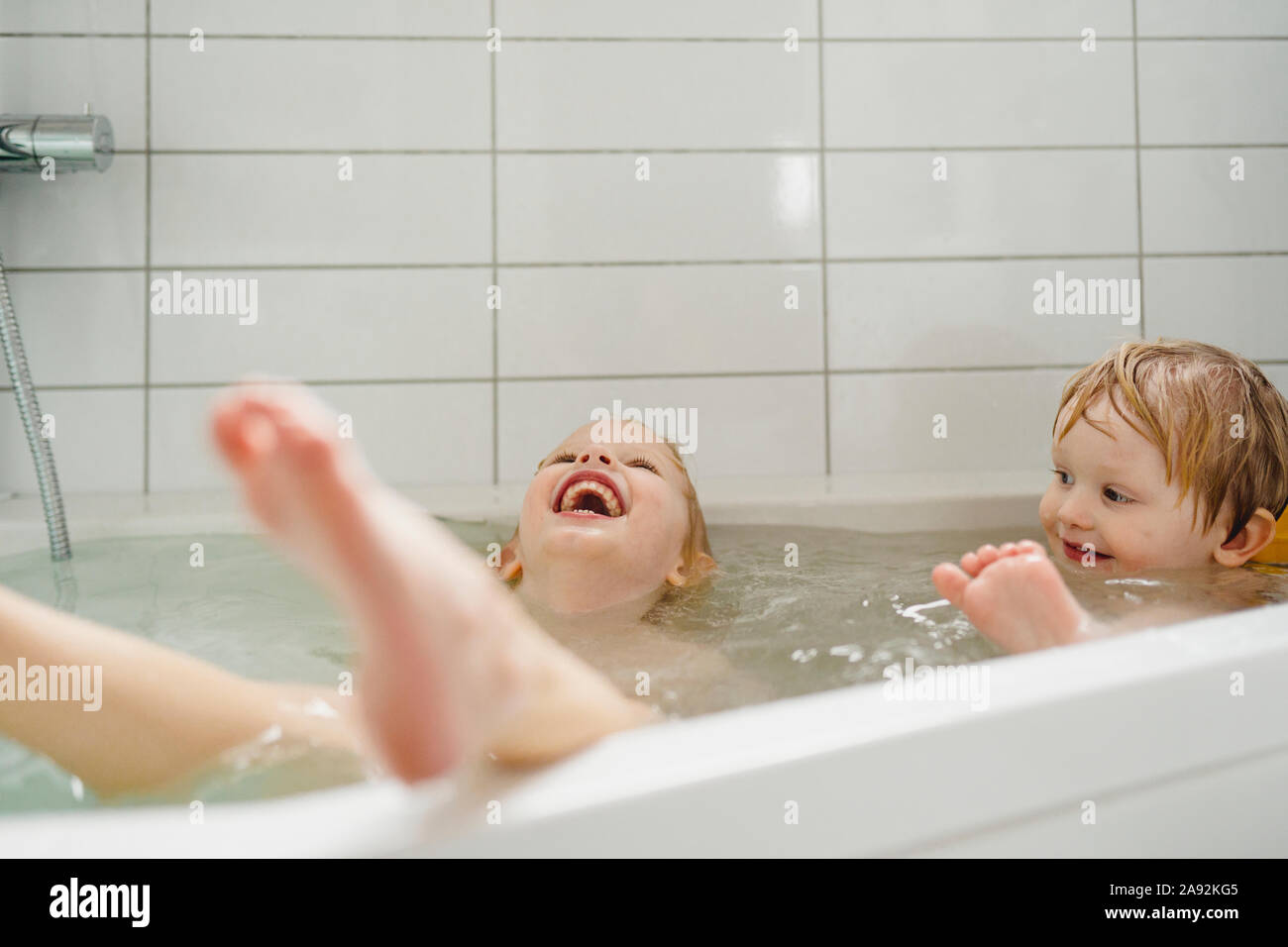 Children in bathtub Stock Photo Alamy