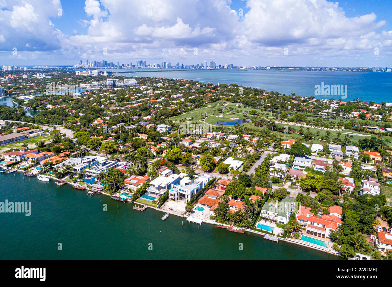 Miami Beach Florida La Gorce Golf Course Club Biscayne Bay water