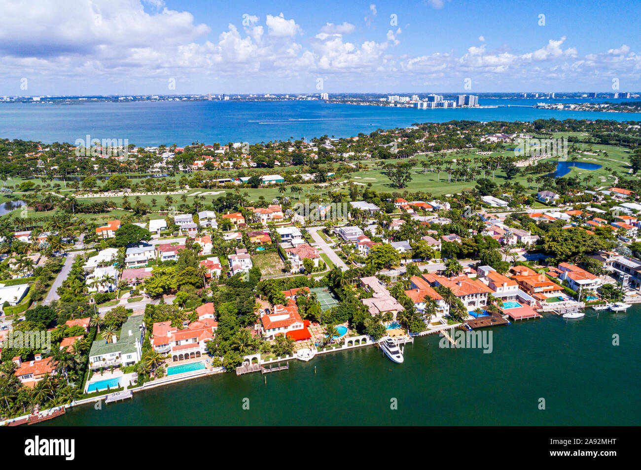 Miami Beach Florida La Gorce Golf Course Club Biscayne Bay water