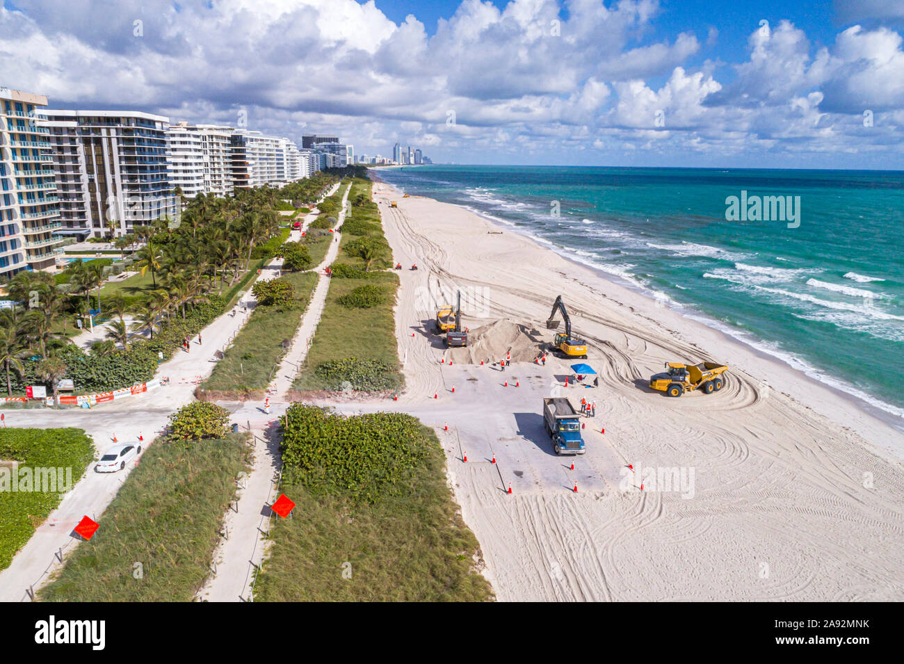 View of Miami Florida,Surfside,Atlantic Ocean water,shore,oceanfront ...