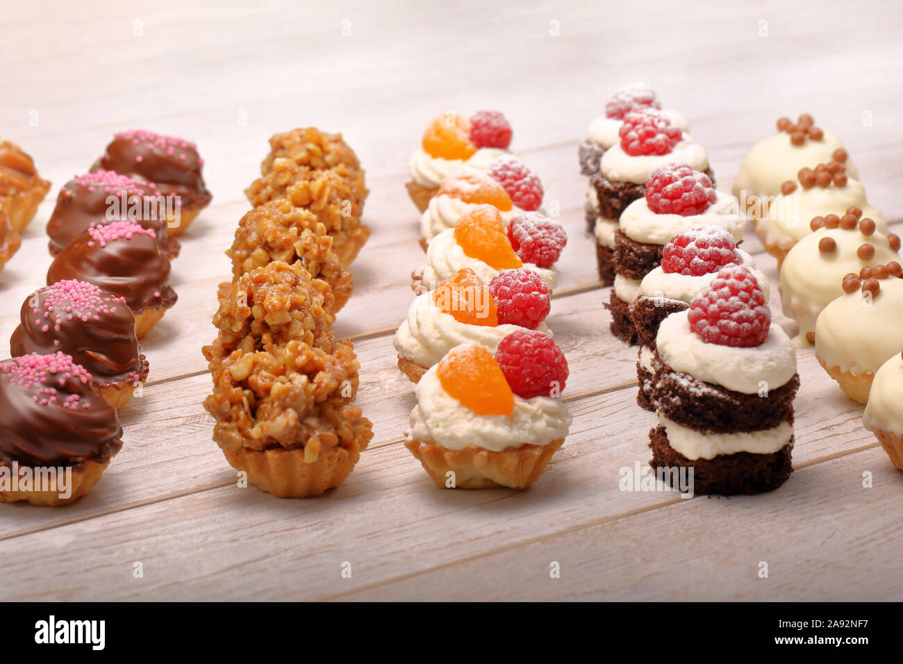 Sweet Cookies Closeup Of Various Kinds Of Cakes On Event Or