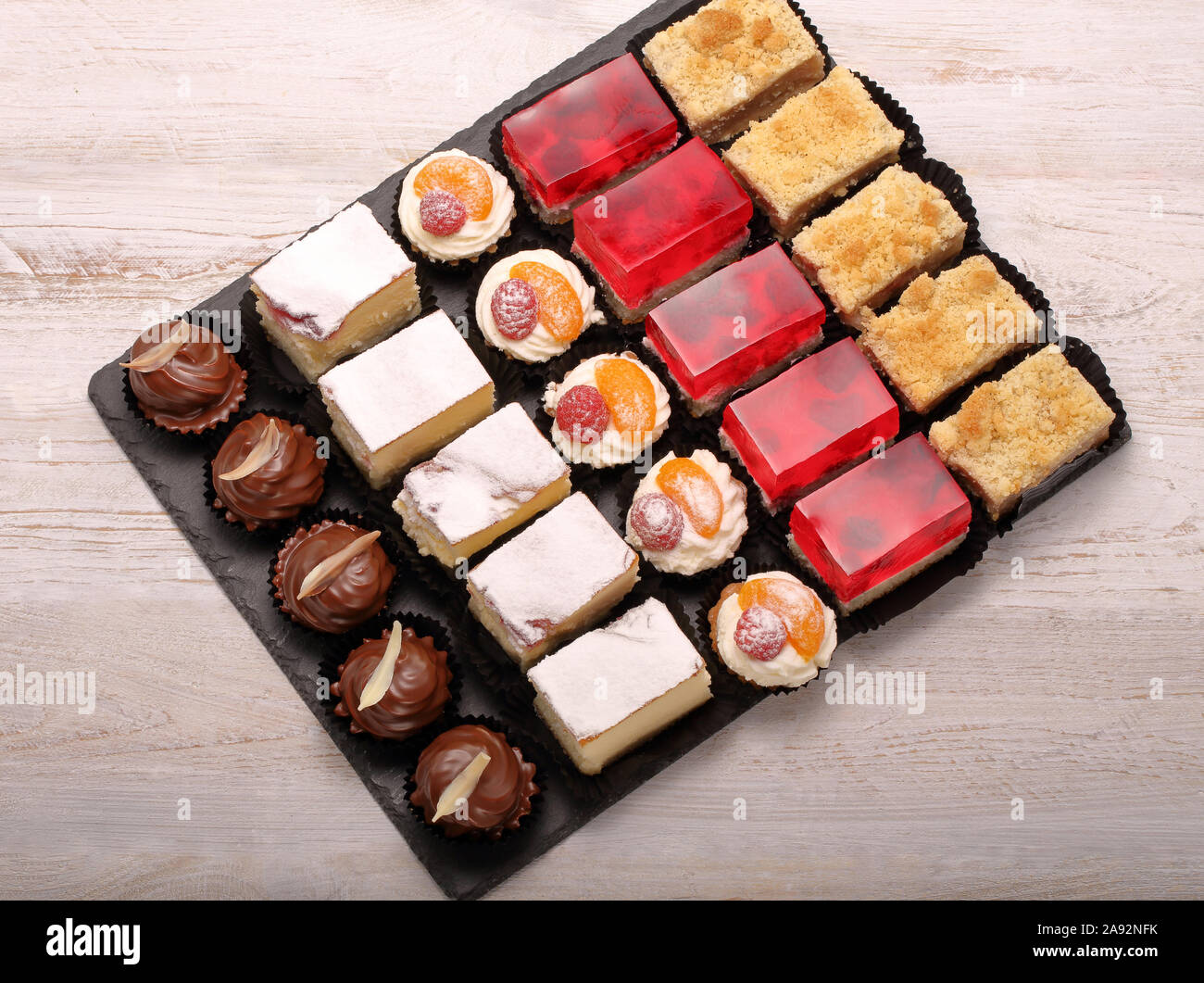 Sweet Cookies Closeup Of Various Kinds Of Cakes On Event Or