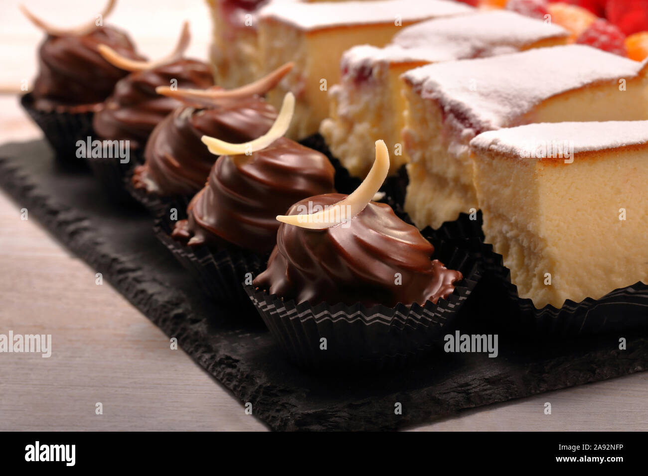 Sweet Cookies Closeup Of Various Kinds Of Cakes On Event Or