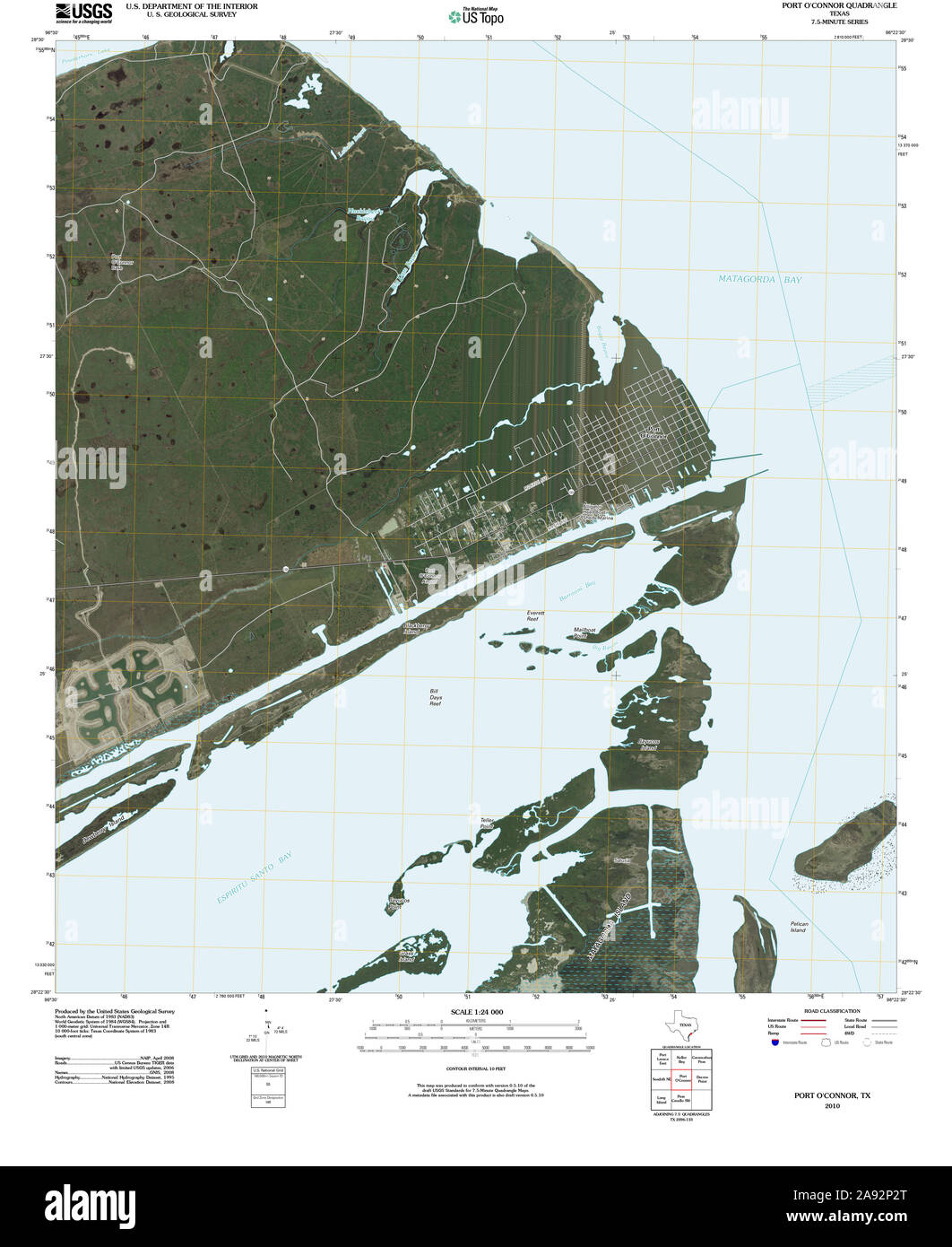 Restored USGS Topo Map of Port O'Connor