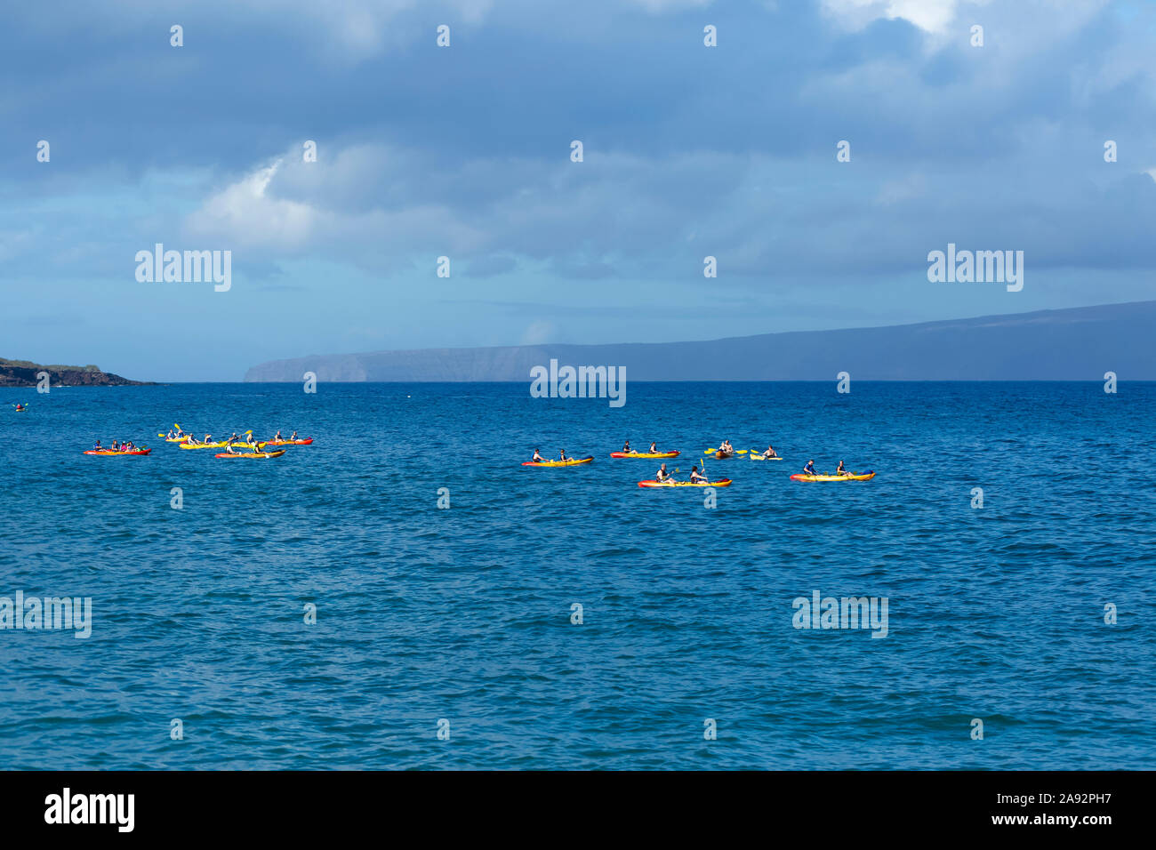 Kayaking, Makena Landing; Maui, Hawaii, United States of America Stock