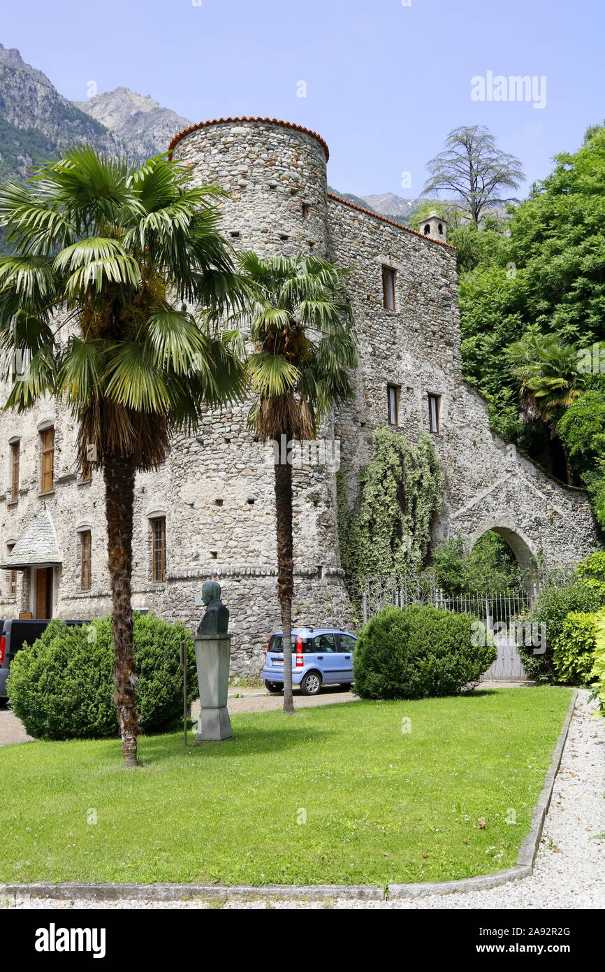 Historische Altstadt von Chiavenna, Il Castello, der alte Palazzo Balbiani. Stock Photo
