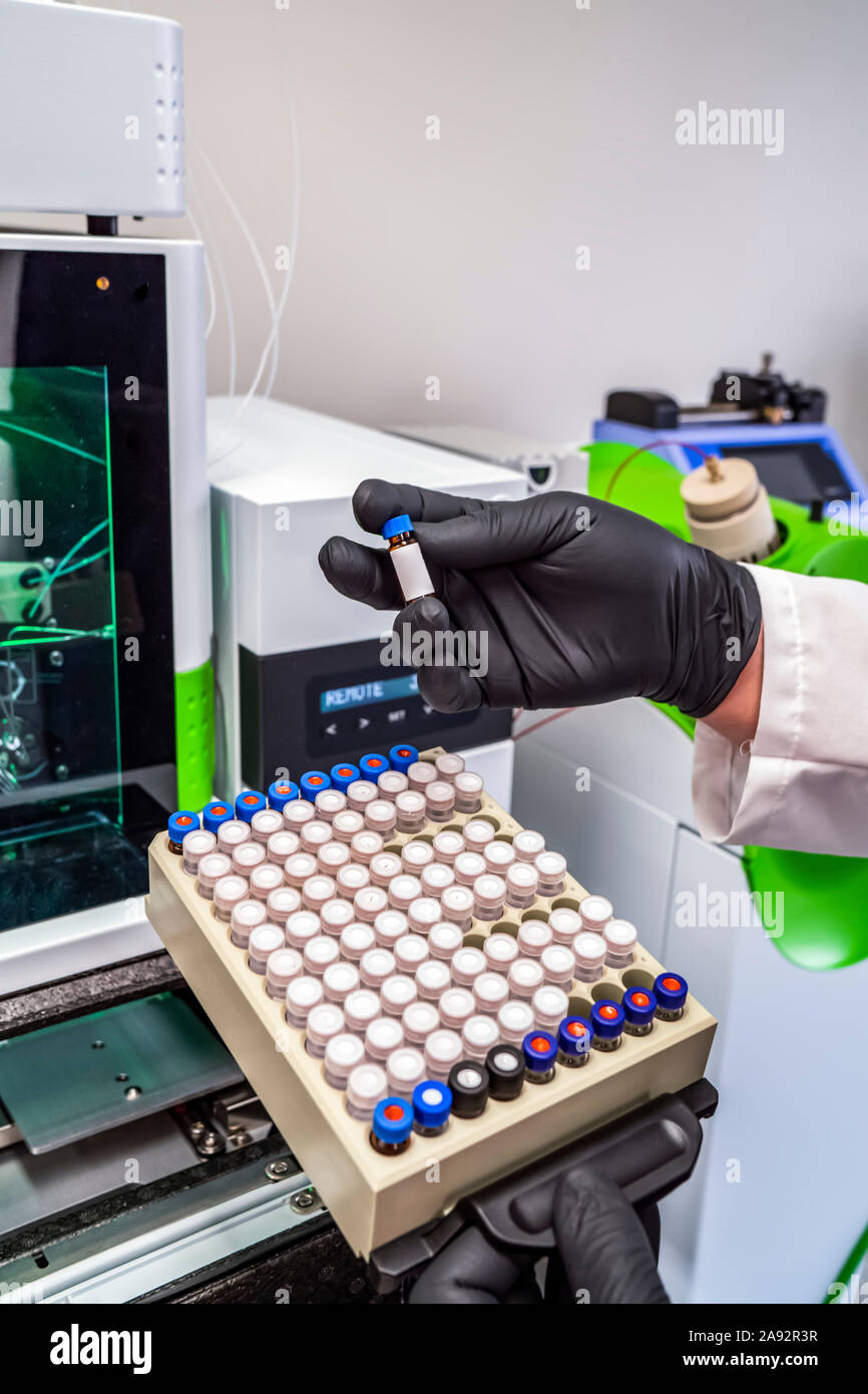 Laboratory testing of cannabis; Cave Junction, Oregon, United States of America Stock Photo Alamy