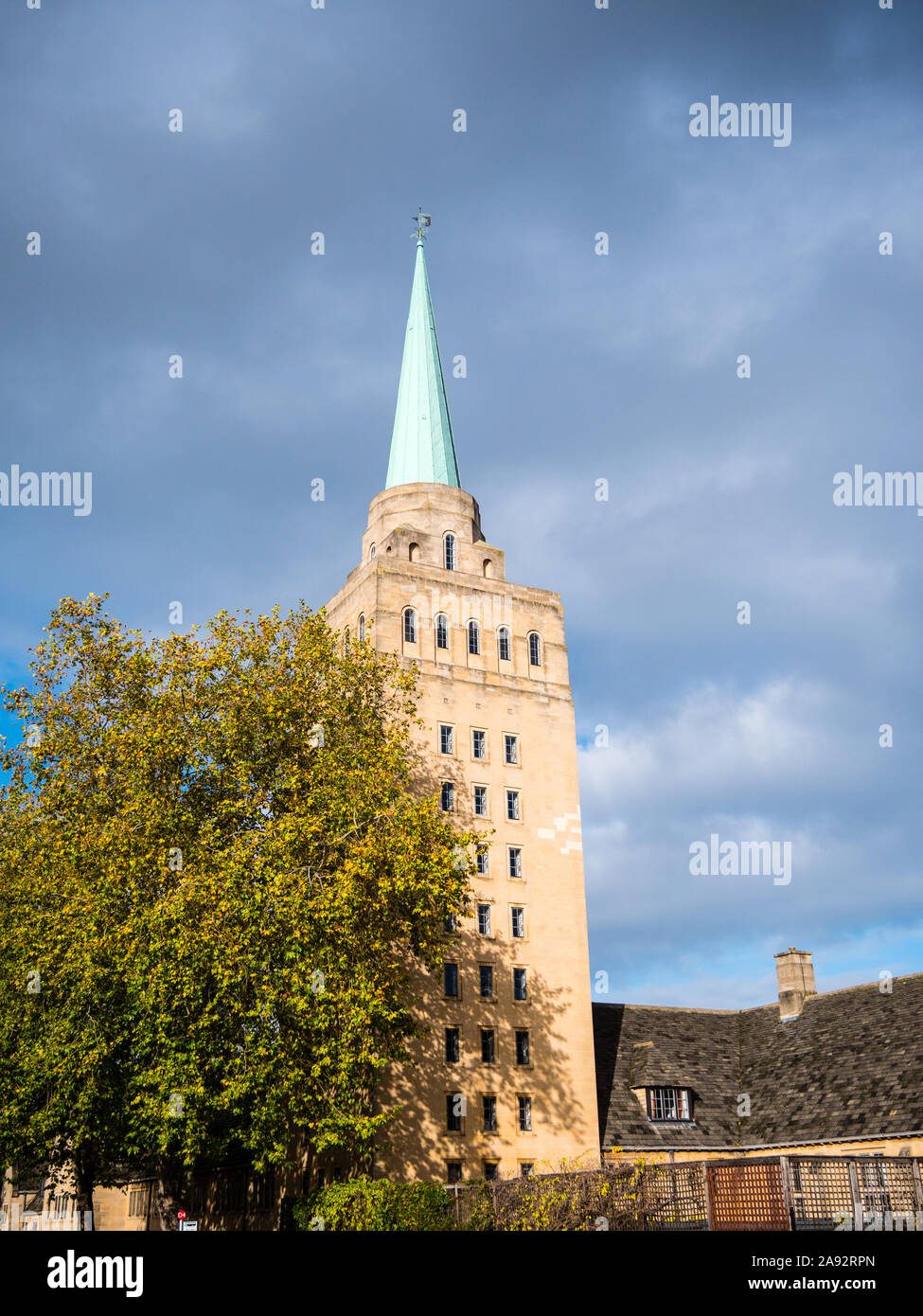 Nuffield College Library Tower, Dreaming Spires of Oxford, Oxford, Oxfordshire, England, UK, GB. Stock Photo