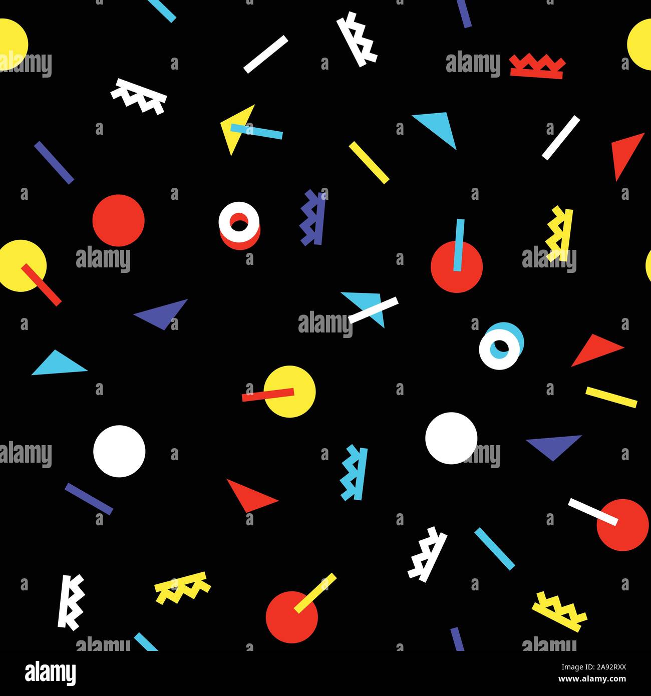 Vintage memphis doodle pattern hi-res stock photography and images - Alamy