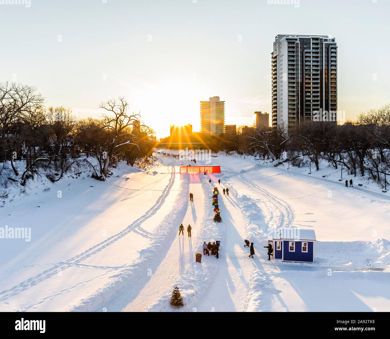 Assiniboine river winter trail winter hires stock photography and