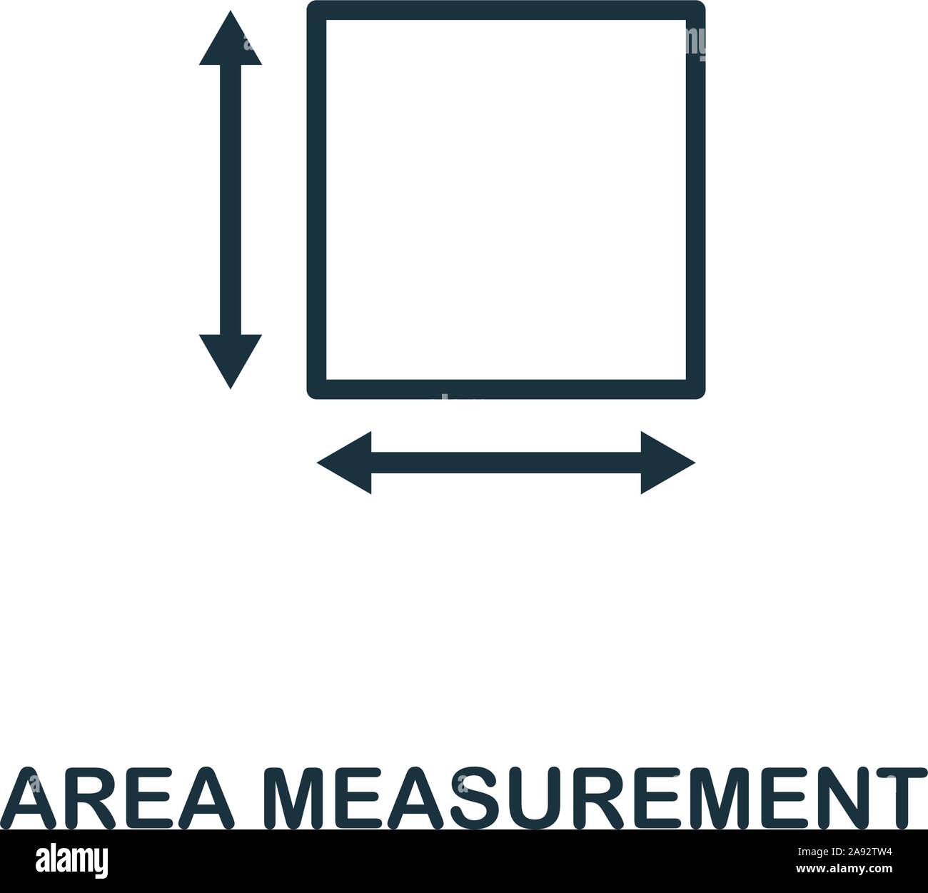 Area Measurement icon outline style. Thin line creative Area