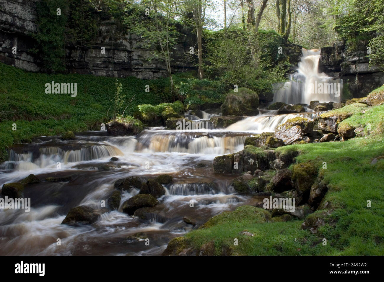 Cliff Beck waterfalls nr Thwaite, Swaledale, Yorkshire Dales, England Stock Photo